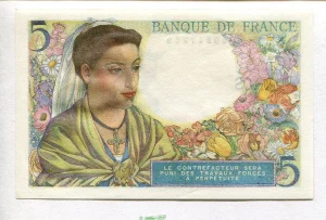 5 FRANCS BERGER - Type 1943