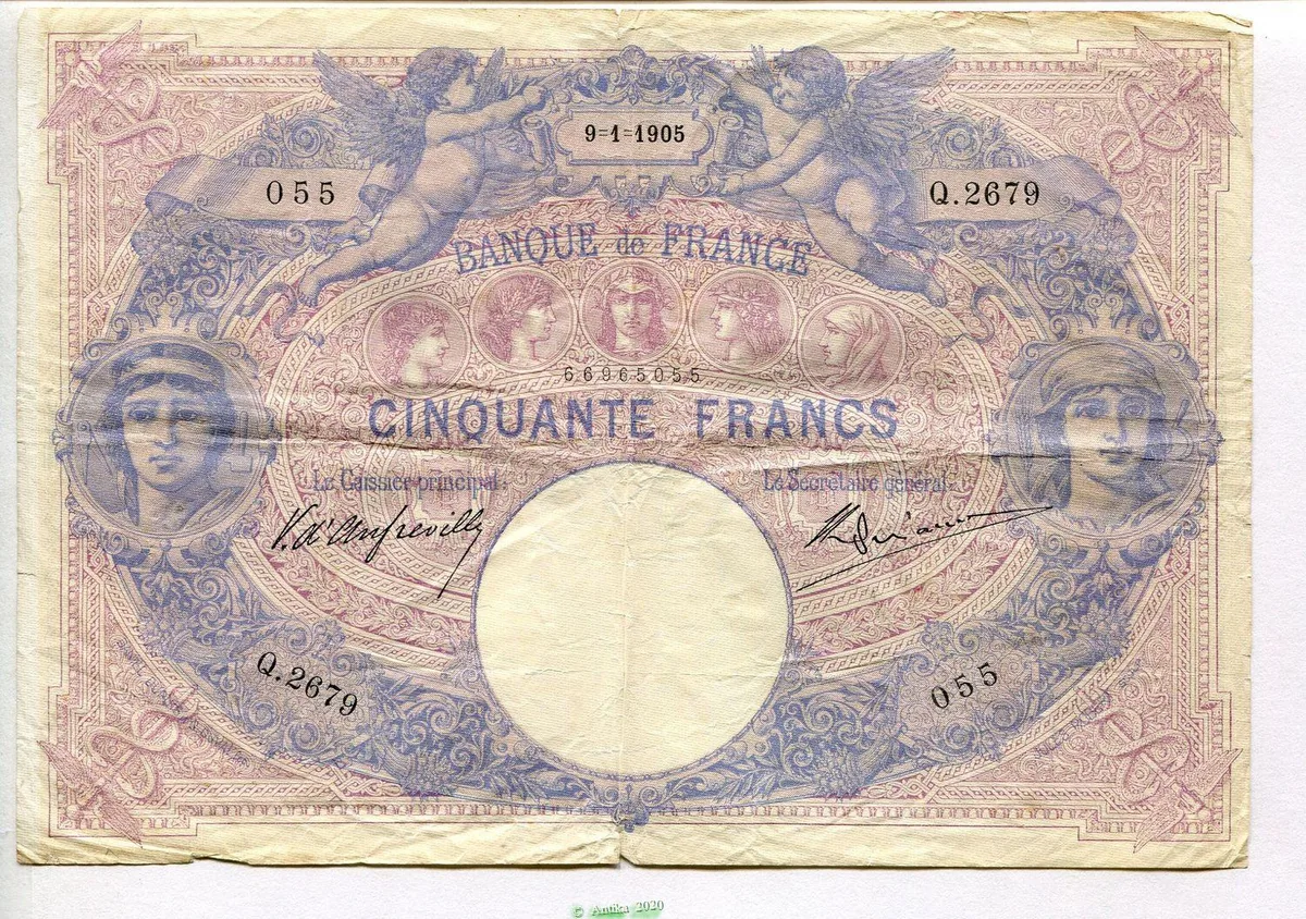 50 FRANCS BLEU & ROSE - Type 1889
