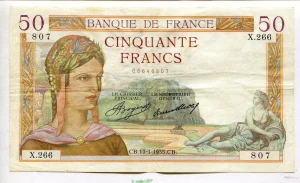 50 FRANCS CERES - Type 1933