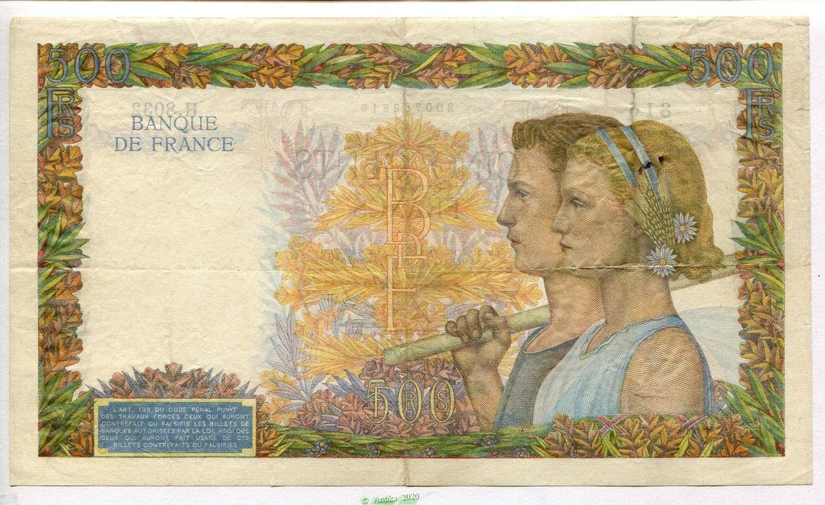 500 FRANCS LA PAIX - Type 1939