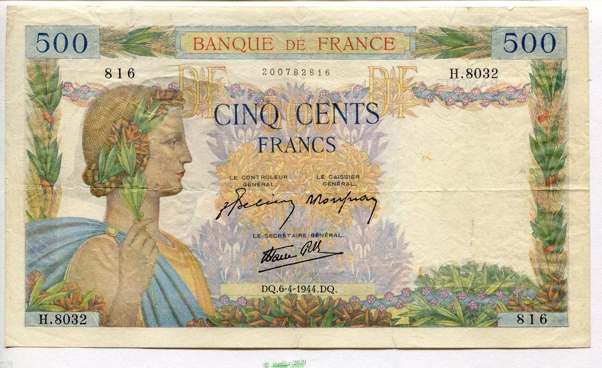 500 FRANCS LA PAIX - Type 1939
