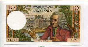10 FRANCS VOLTAIRE - Type 1963