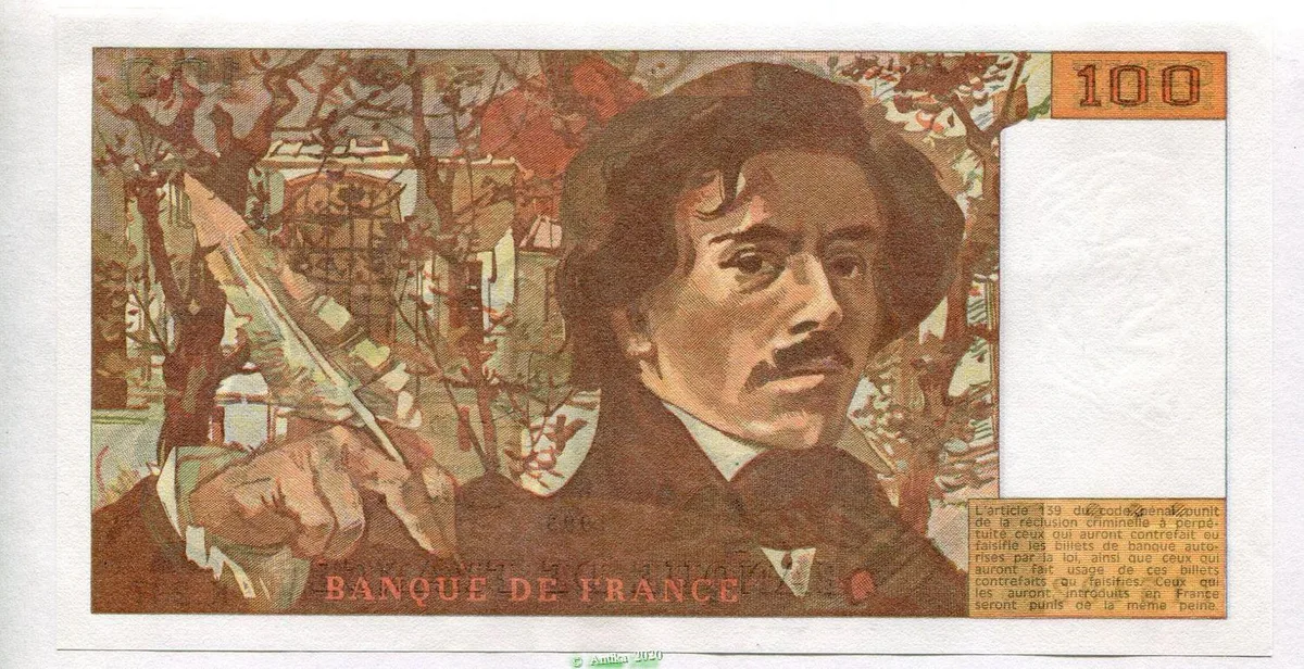 100 FRANCS DELACROIX - Type 1978 "imprimé en continu"