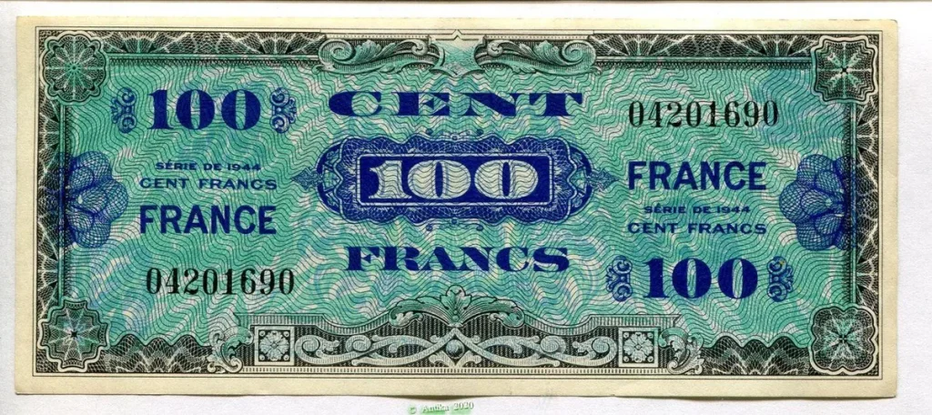100 FRANCS Verso "France"