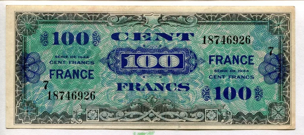 100 FRANCS Verso "France"
