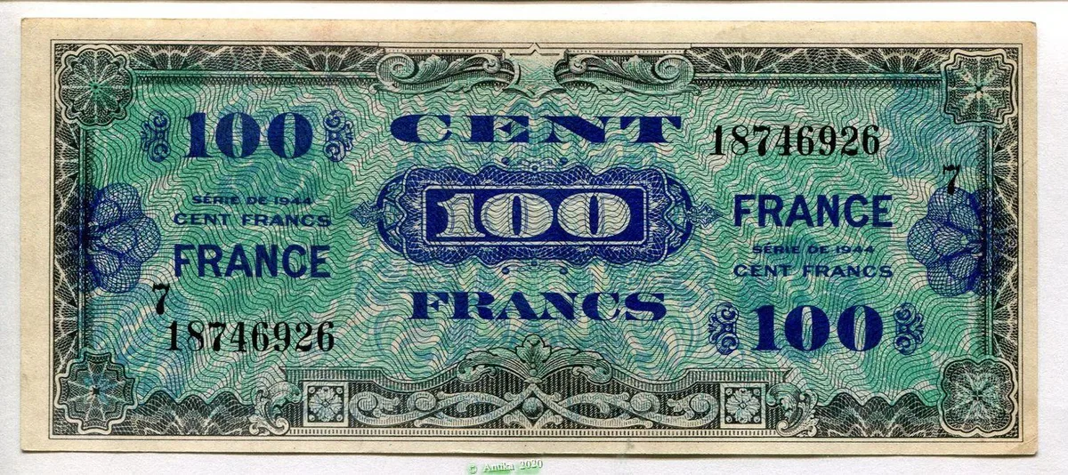 100 FRANCS Verso "France"