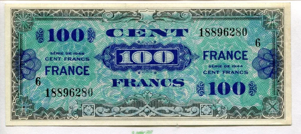 100 FRANCS Verso "France"