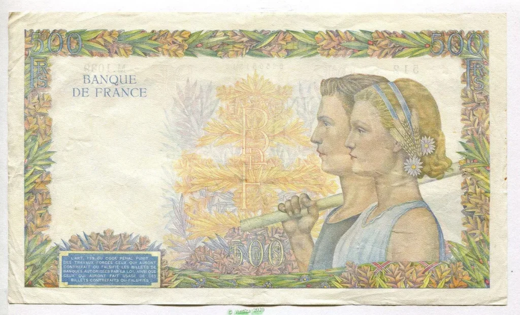 500 FRANCS LA PAIX - Type 1939