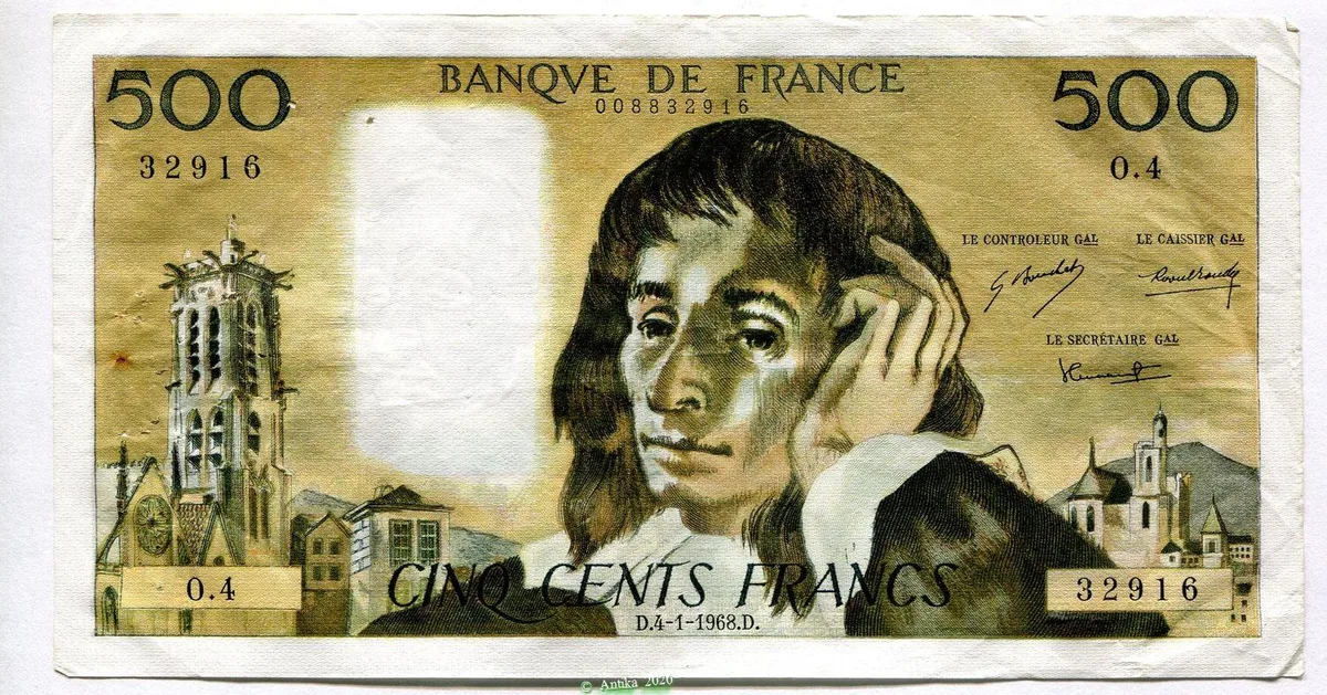 500 FRANCS PASCAL - Type 1968