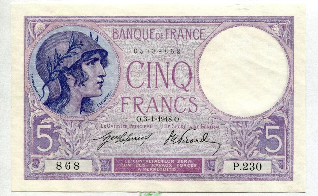 5 FRANCS VIOLET - Type 1917