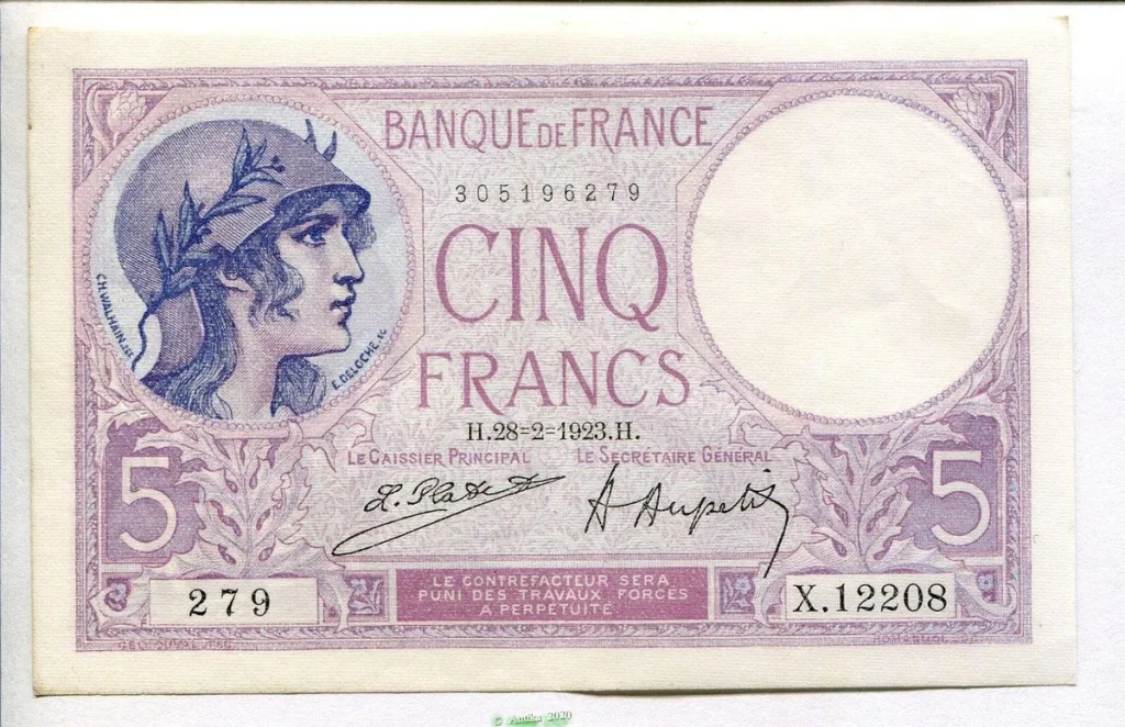 5 FRANCS VIOLET - Type 1917