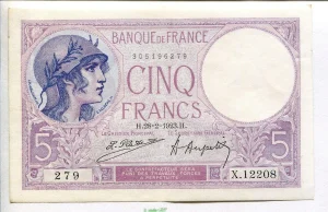 5 FRANCS VIOLET - Type 1917