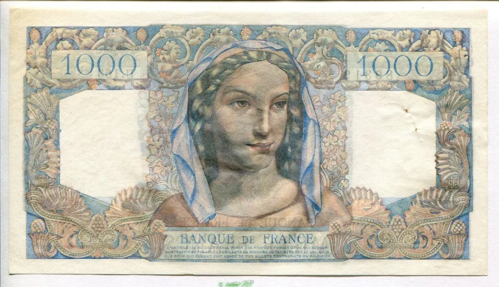 1000 FRANCS MINERVE & HERCULE - Type 1945