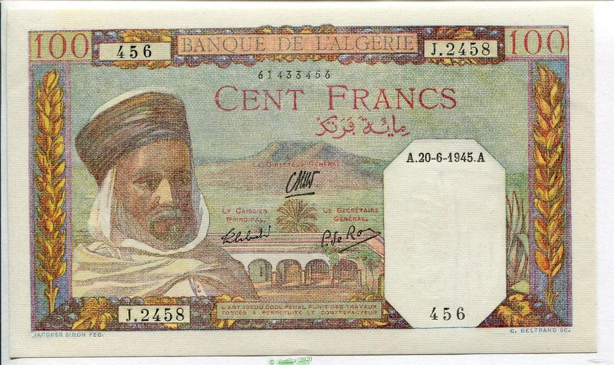 100 FRANCS Notable Algérien
