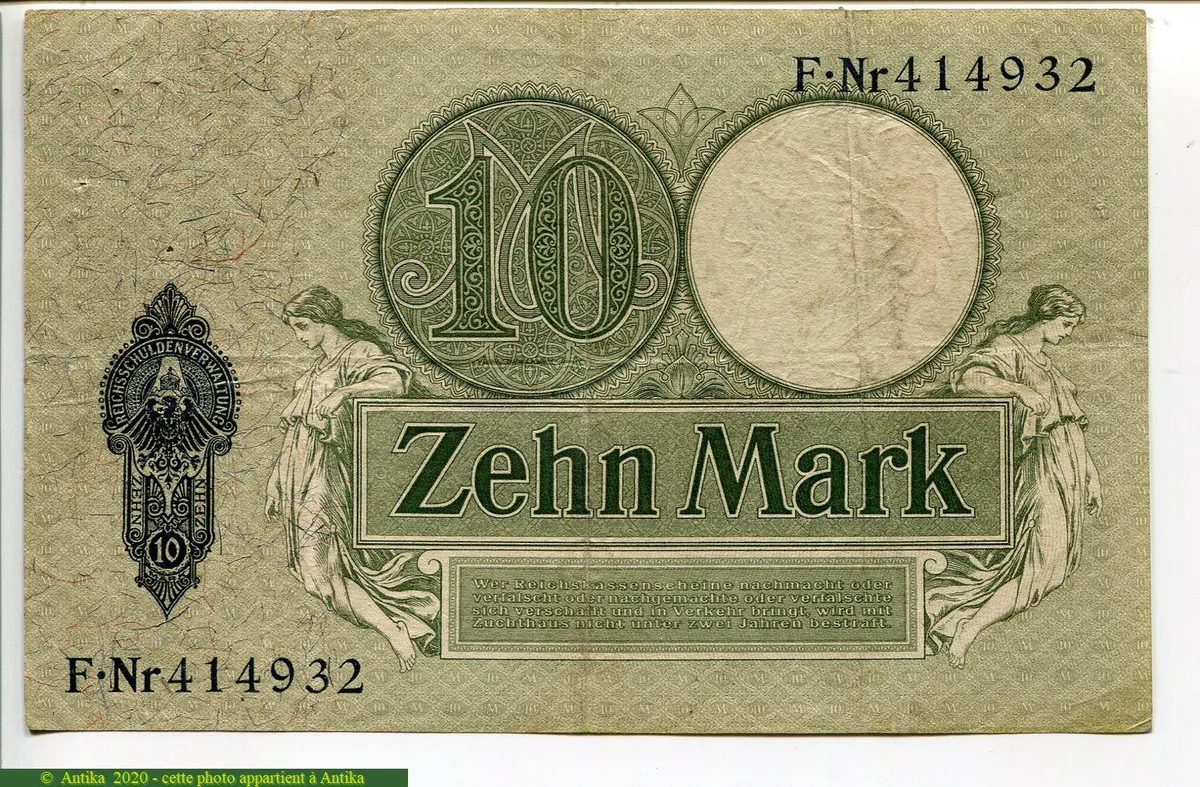 10 Mark Vert Femme & épi de blé 6 Chiffres RARETE PROMO