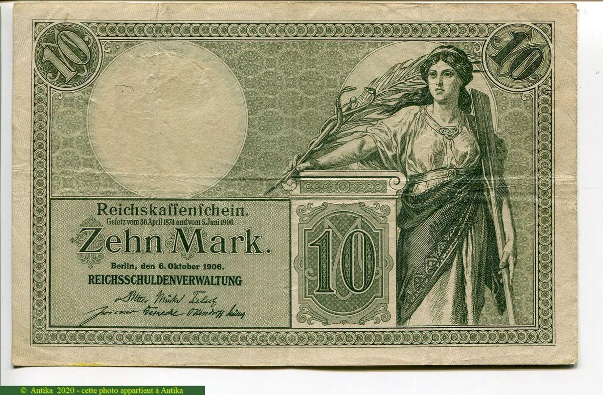 10 Mark Vert Femme & épi de blé 6 Chiffres RARETE PROMO