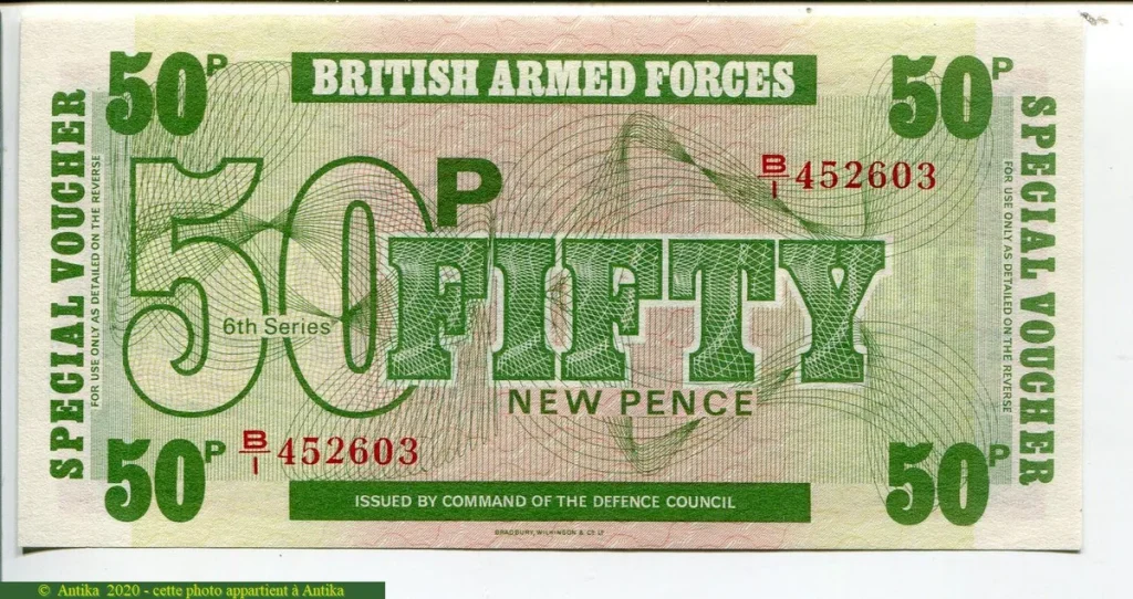 Lot de 3 Billets 5-10 & 50 New Pence British Armed Forces