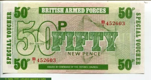 Lot de 3 Billets 5-10 & 50 New Pence British Armed Forces