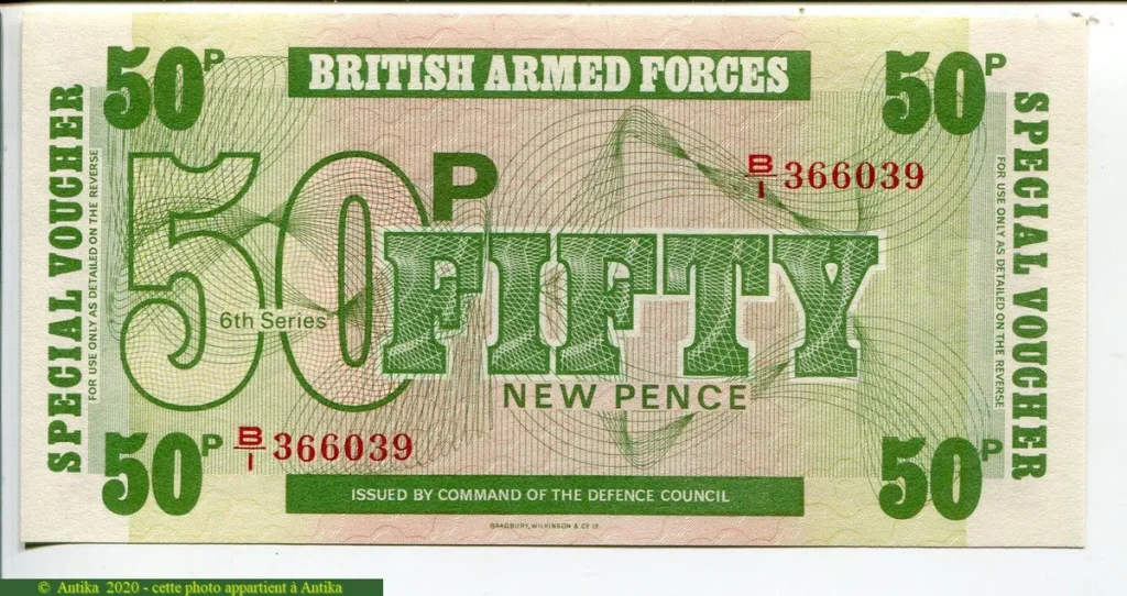Lot de 3 Billets 5-10 & 50 New Pence British Armed Forces