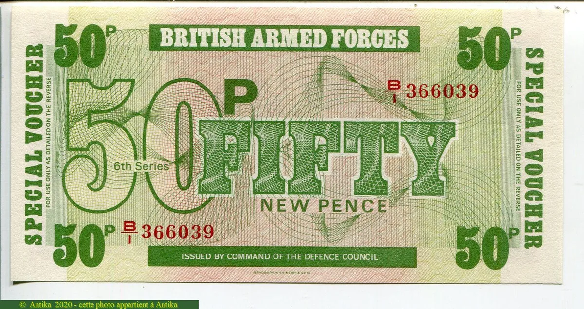Lot de 3 Billets 5-10 & 50 New Pence British Armed Forces