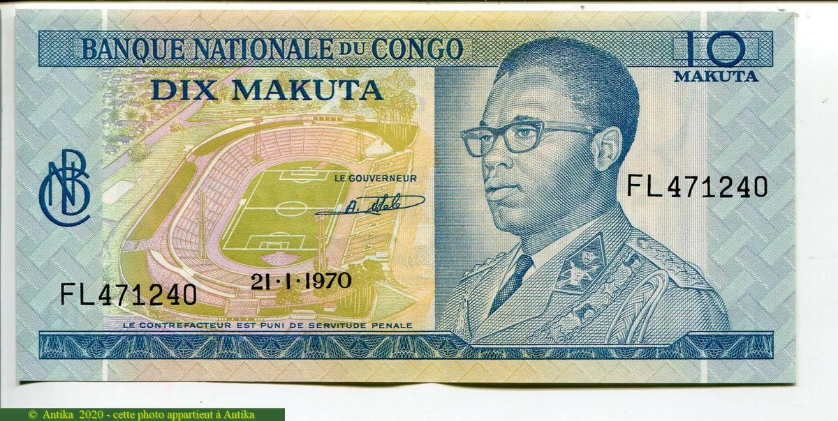10 Makuta Portrait de Mobutu * * * * * * PROMO