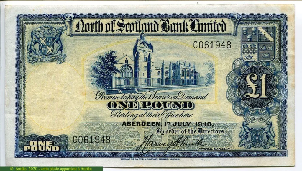 1 Pound North of Scotland Bank Limited Cathédrale & Armoirie