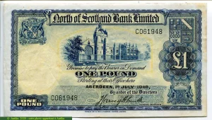 1 Pound North of Scotland Bank Limited Cathédrale & Armoirie