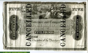 5 Pounds North Scotland Banking Company Billet Annulé RARETE