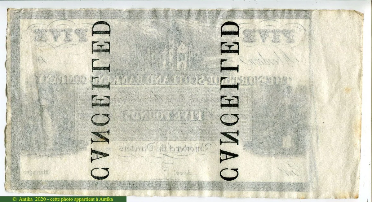 5 Pounds North Scotland Banking Company Billet Annulé RARETE