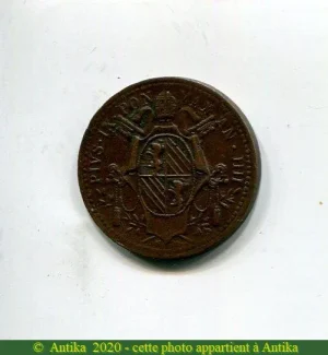MEZZO BAICCO Bronze PIE IX R:Rome