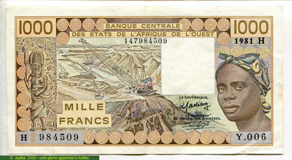 1000 Frs Mine de Phosphate H:Niger