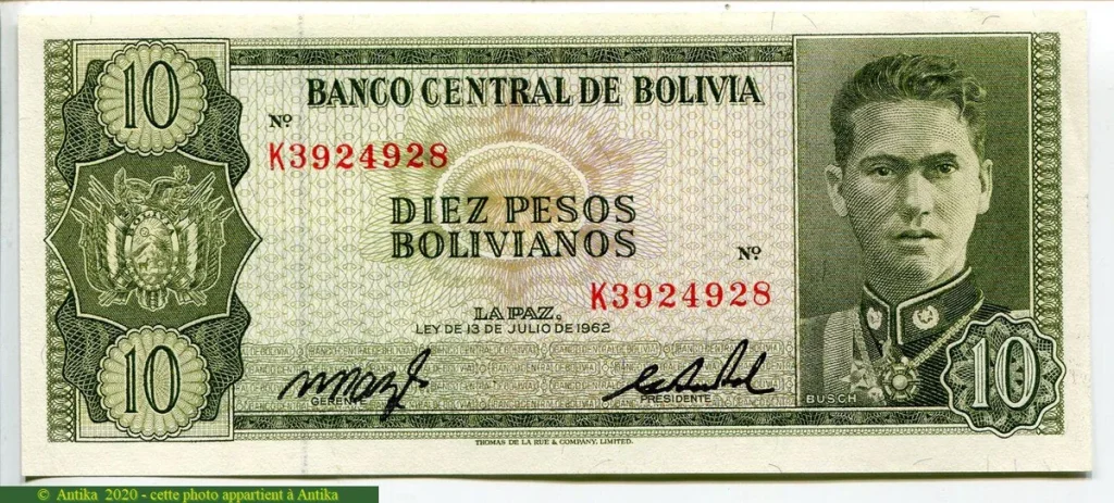 10 Pesos Bolivianos G.Busch Becerra * *