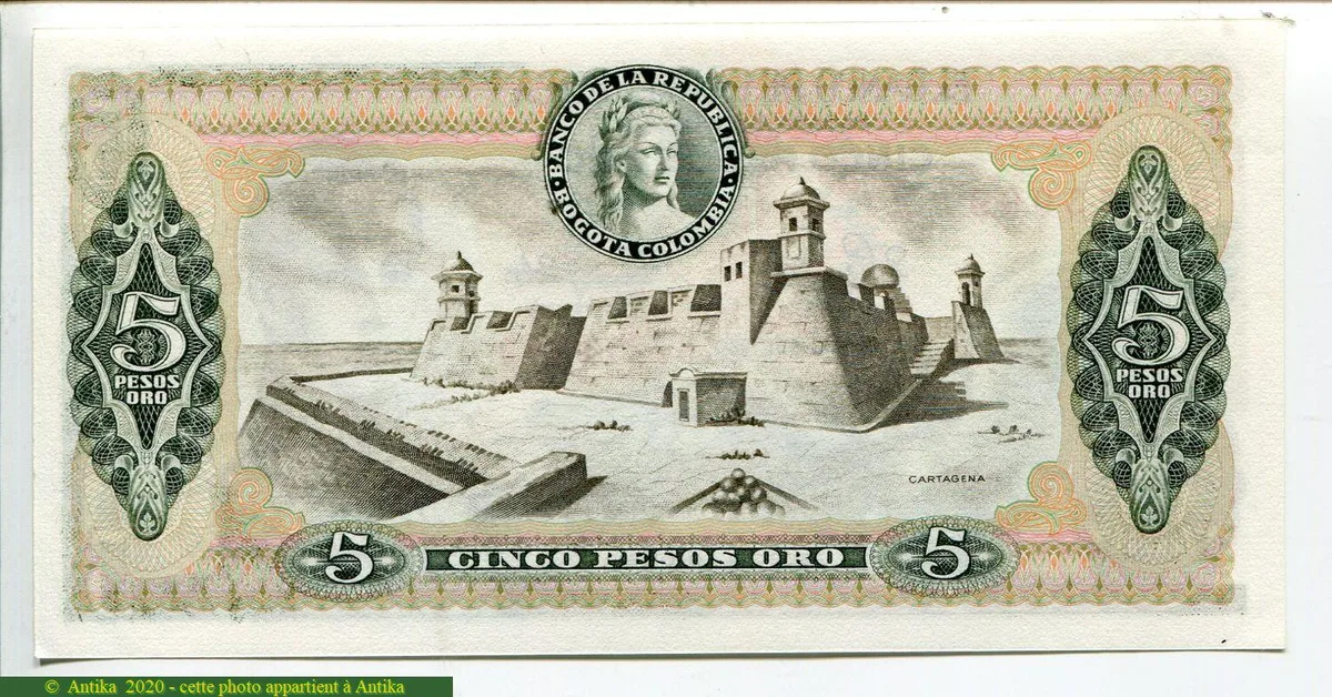 5 Pesos Oro Cordoba * * *