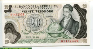 20 Pesos Oro Caldas * *
