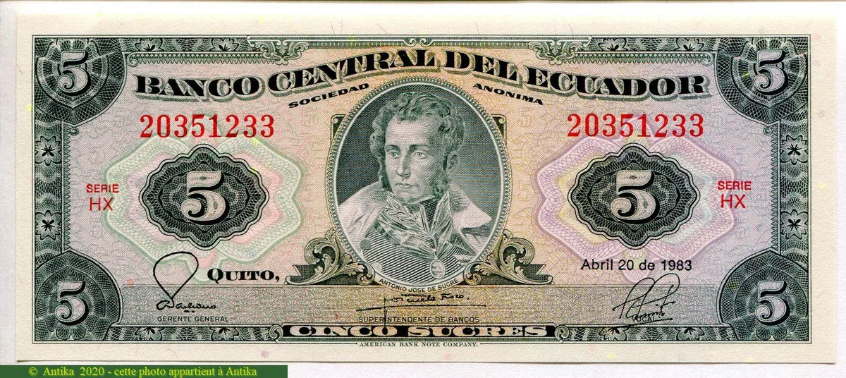 5 Sucres Antonio José de Sucre * *
