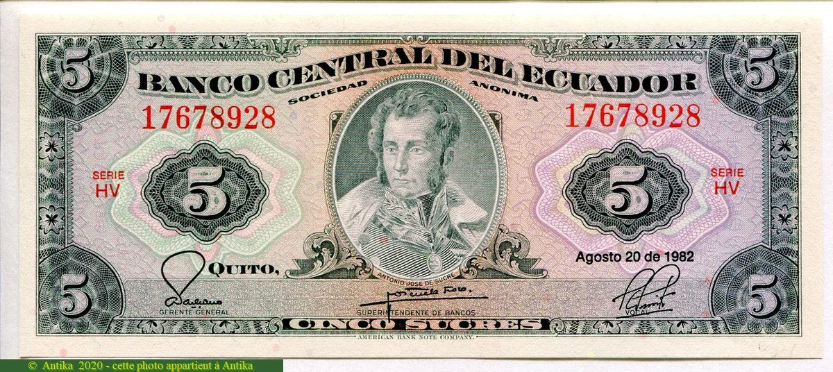 5 Sucres Antonio José de Sucre