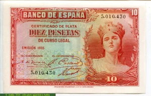 10 Pesetas Jeune Femme * * * *