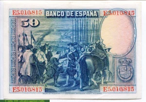 50 Pesetas D.Velasquez * * *