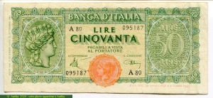50 Lire Tête Italia