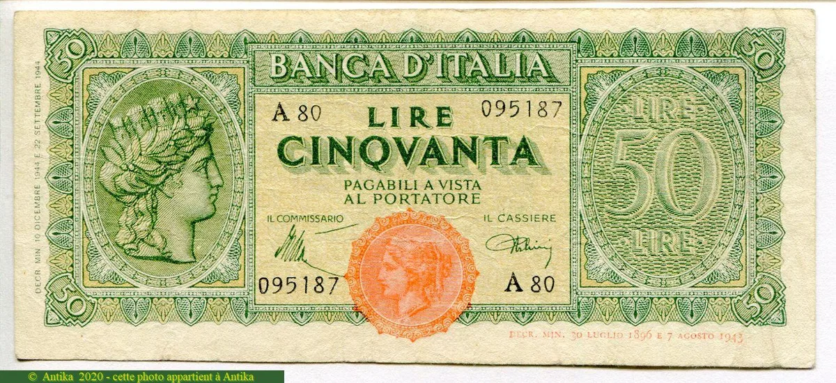 50 Lire Tête Italia