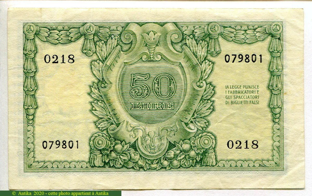 50 Lire "Italia " Biglietto di Stato