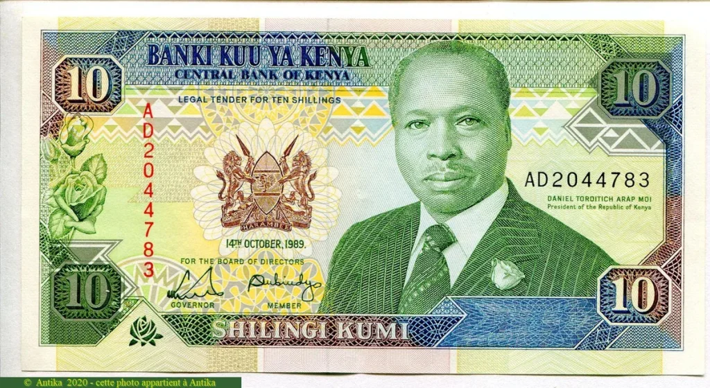 10 Shilingi Président Daniel Toroitich Arap
