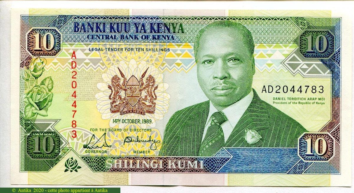 10 Shilingi Président Daniel Toroitich Arap