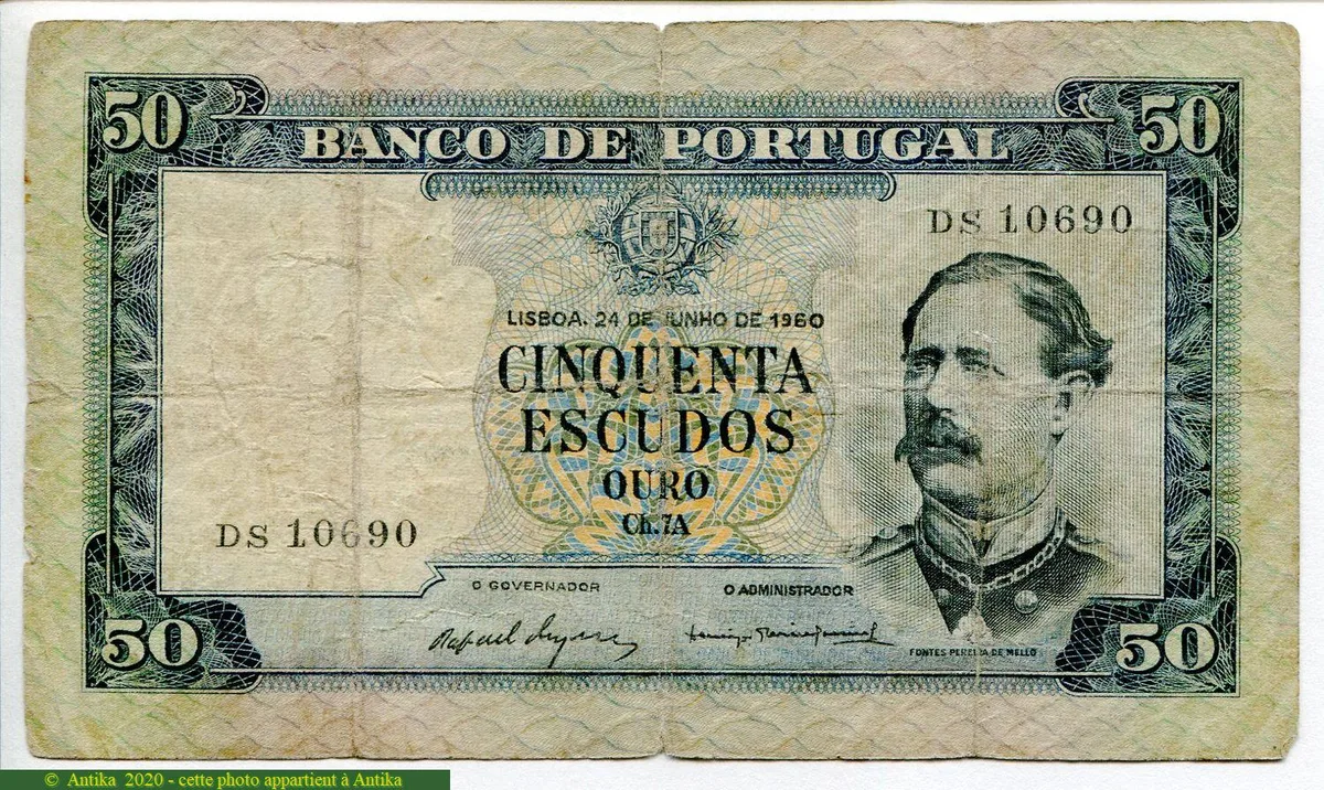 50 Escudos Fontes Pereira de Mello Assez Rare