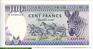 100 Francs Troupeau Zèbres