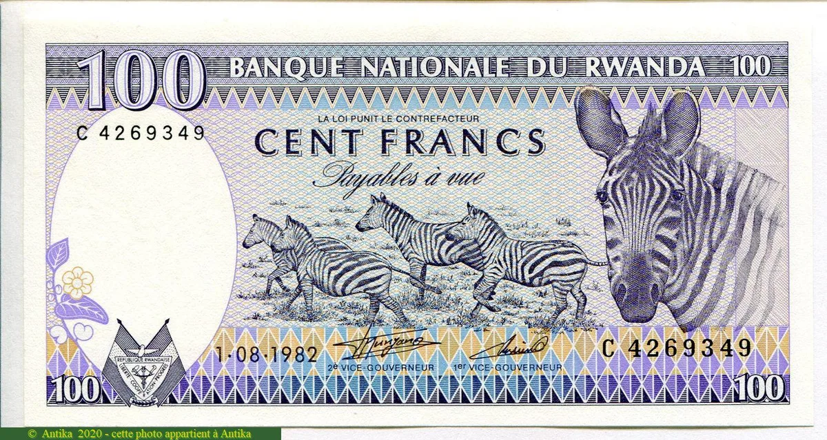 100 Francs Troupeau Zèbres