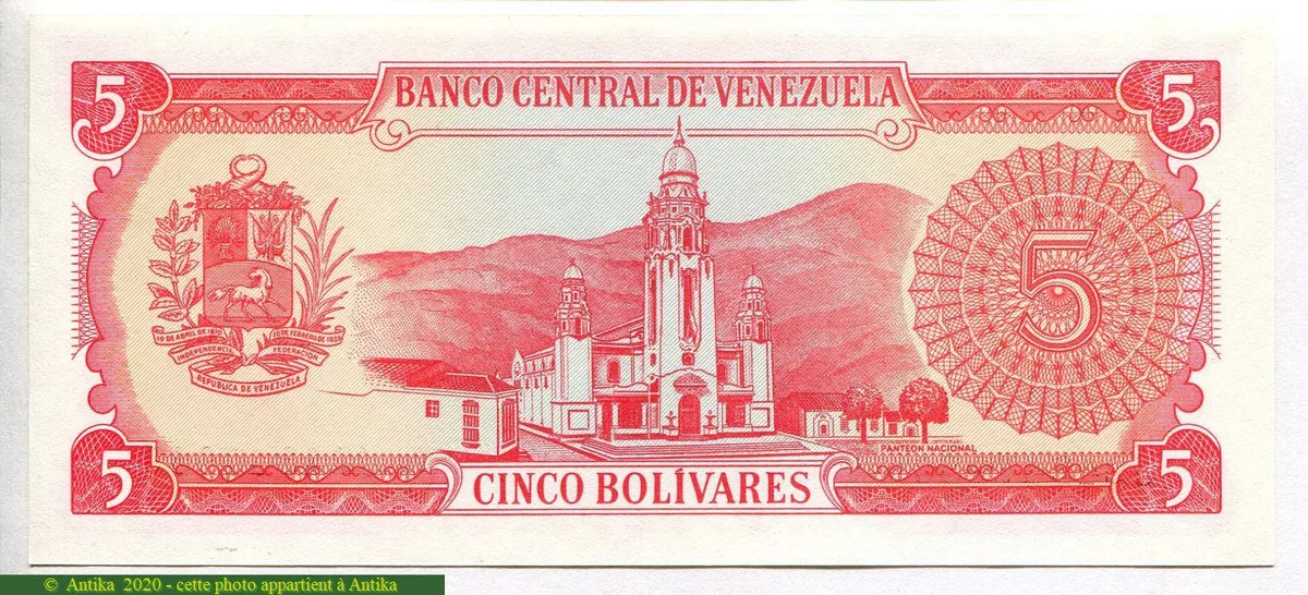 5 Bolivares S. Bolivar & F.de Miranda * * PROMO