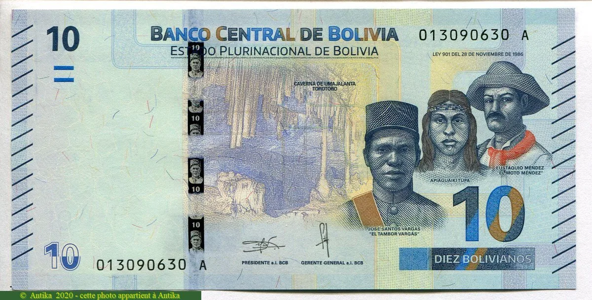10 Bolivianos Héros Boliviens & Colibri * * * * * *