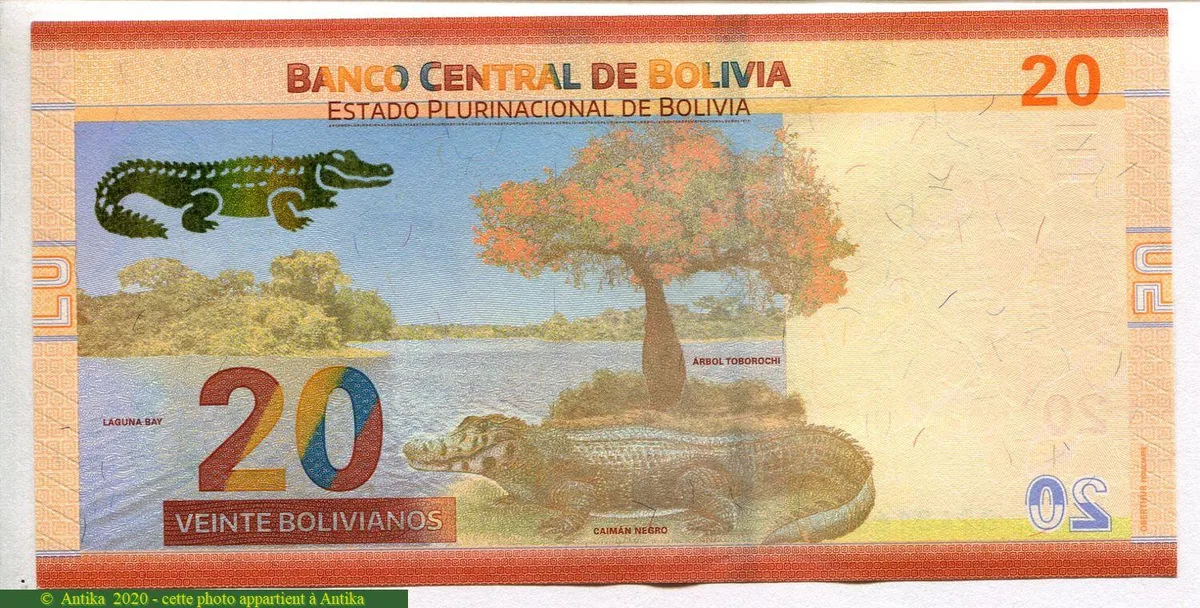 20 Bolivianos Héros Boliviens & Crocodile * * *