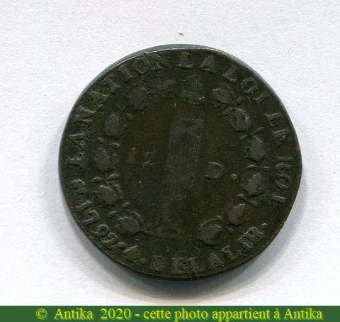 12 DENIERS FRANCOIS, An 3 à 5 LOUIS XVI